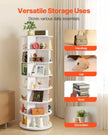 VEVOR 7 Tiers Rotating Shoe Rack Tower, 360° Spinning Shoe Rack, Revolving Storage Round Carousel Display, Freestanding Lazy Susan Organizer Display for Bedroom, Living Room, Entryway, Closet, White