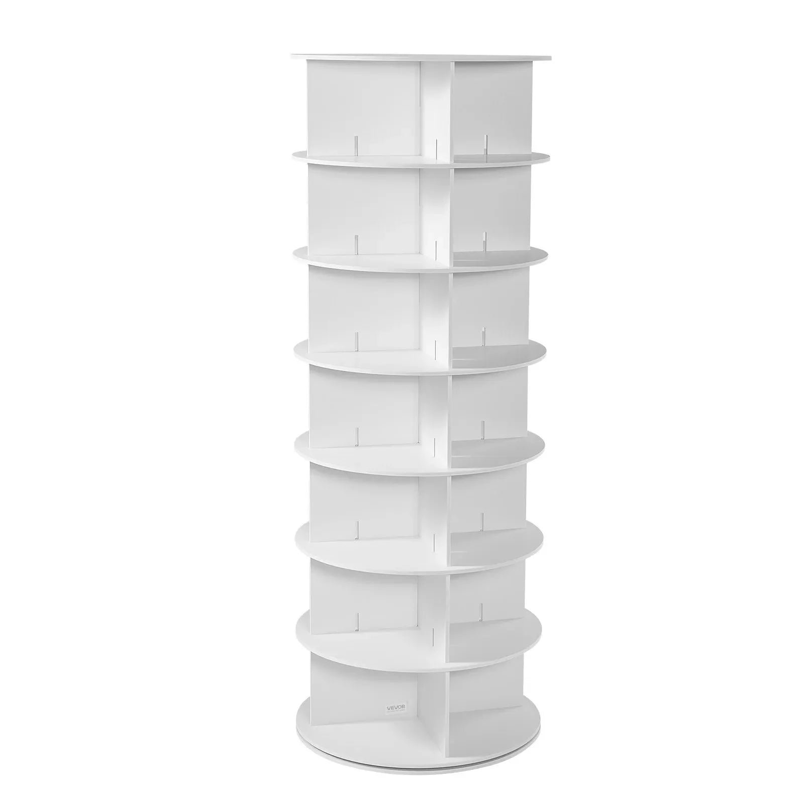 VEVOR 7 Tiers Rotating Shoe Rack Tower, 360° Spinning Shoe Rack, Revolving Storage Round Carousel Display, Freestanding Lazy Susan Organizer Display for Bedroom, Living Room, Entryway, Closet, White