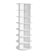 VEVOR 7 Tiers Rotating Shoe Rack Tower, 360° Spinning Shoe Rack, Revolving Storage Round Carousel Display, Freestanding Lazy Susan Organizer Display for Bedroom, Living Room, Entryway, Closet, White