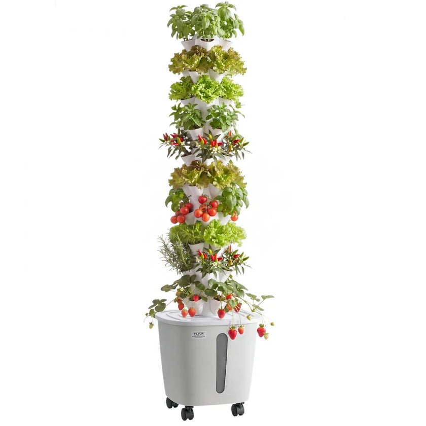 50-Pod Hydroponic Tower Garden with App Control, 10 Tiers & 20L Water Tank