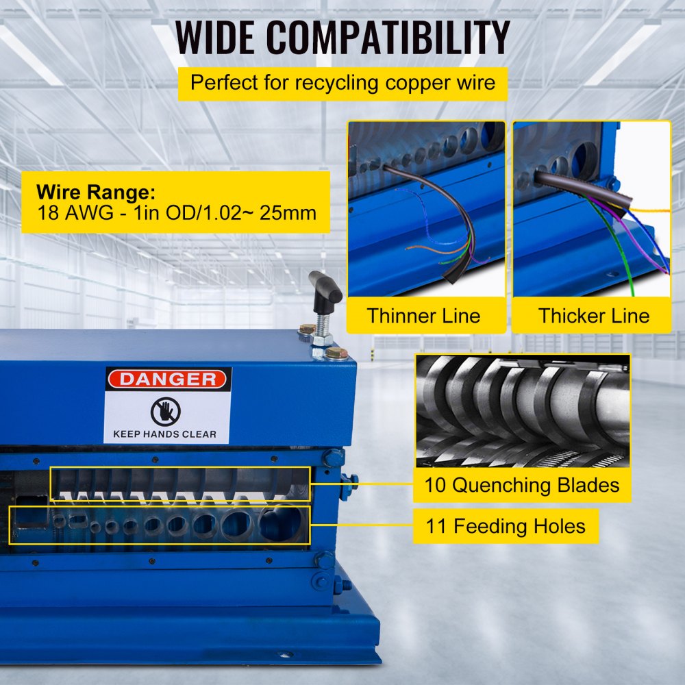 VEVOR Wire Stripping Machine Copper Cable Stripper 11 Channel 18 AWG - 1