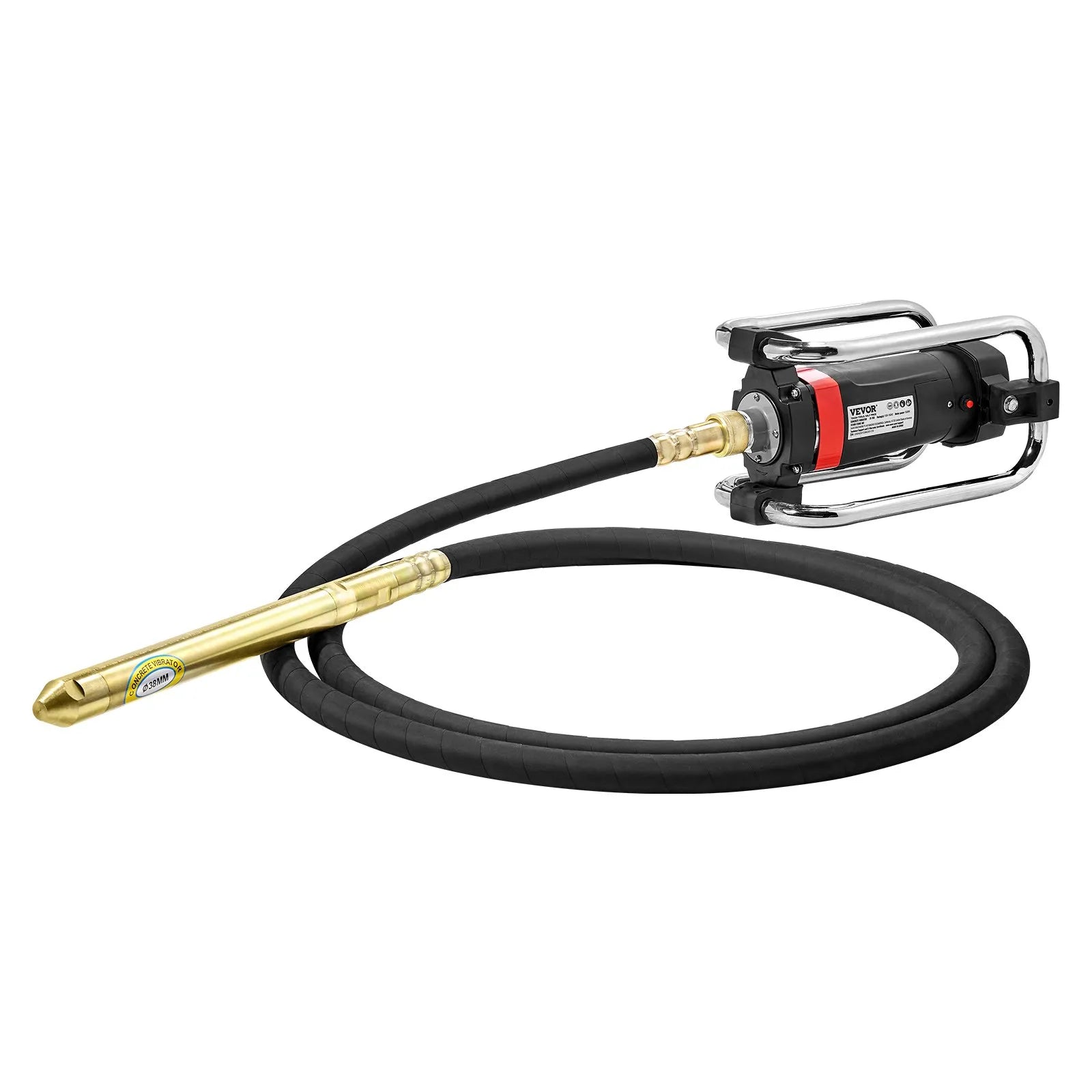 VEVOR Electric Concrete Vibrator, 1500W 16000 VPM, 2HP Copper Motor Handheld Concrete Vibrating Tool, Portable Pencil Cement Vibrator with Shaft of 14.75ft / 4.5m, Remove Air Bubble and Level Concrete