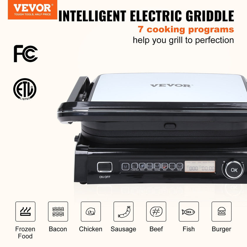 VEVOR 7 IN 1 Commercial Electric Griddle, 14.4