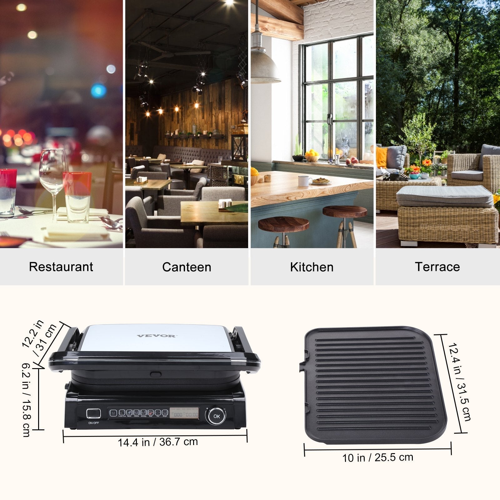 VEVOR 7 IN 1 Commercial Electric Griddle, 14.4