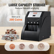 VEVOR USD Coin Sorter, Coin Sorter Machine for USD Coin 1￠ 5￠ 10￠ 25￠ , Sorts up to 230 Coins/min, Coin Sorter and Wrapper Machine Holds 200 Coins Included 4 Coin Tubes, Black