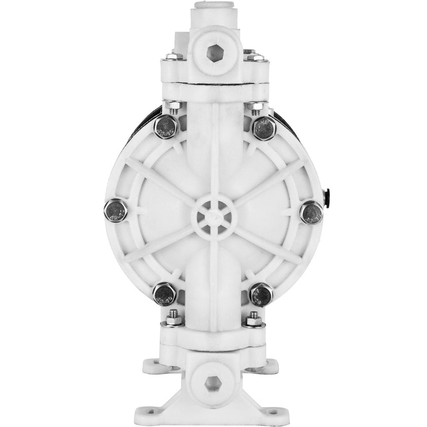 VEVOR Air-Operated Double Diaphragm Pump 1/2 Inch Inlet Outlet Polypropylene 13 GPM Max 100PSI,Nitrile Corrosion-Proof Diaphragm Air Pump for Chemical Industrial Use,QBY-15PP