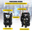 VEVOR Air-Operated Double Diaphragm Pump 1 inch Inlet Outlet Aluminum 35 GPM Max 120PSI for Chemical Industrial Use(QBY4-25L-1inch-35)