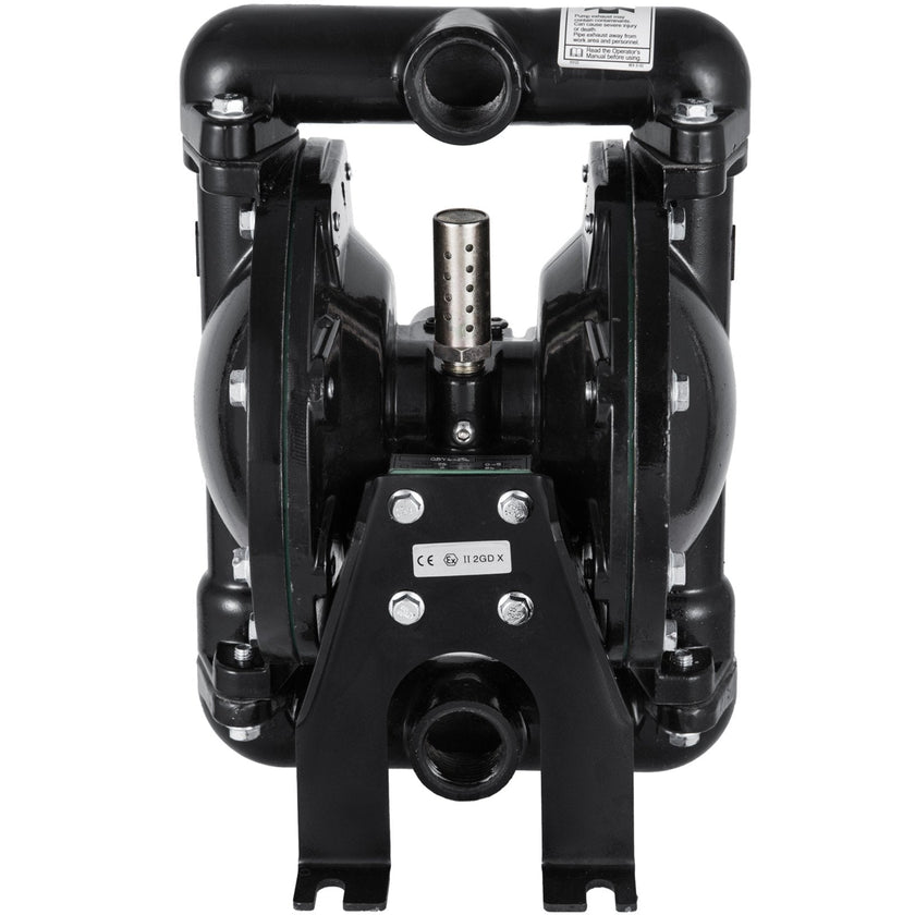 VEVOR Air-Operated Double Diaphragm Pump 1 inch Inlet Outlet Aluminum 35 GPM Max 120PSI for Chemical Industrial Use(QBY4-25L-1inch-35)