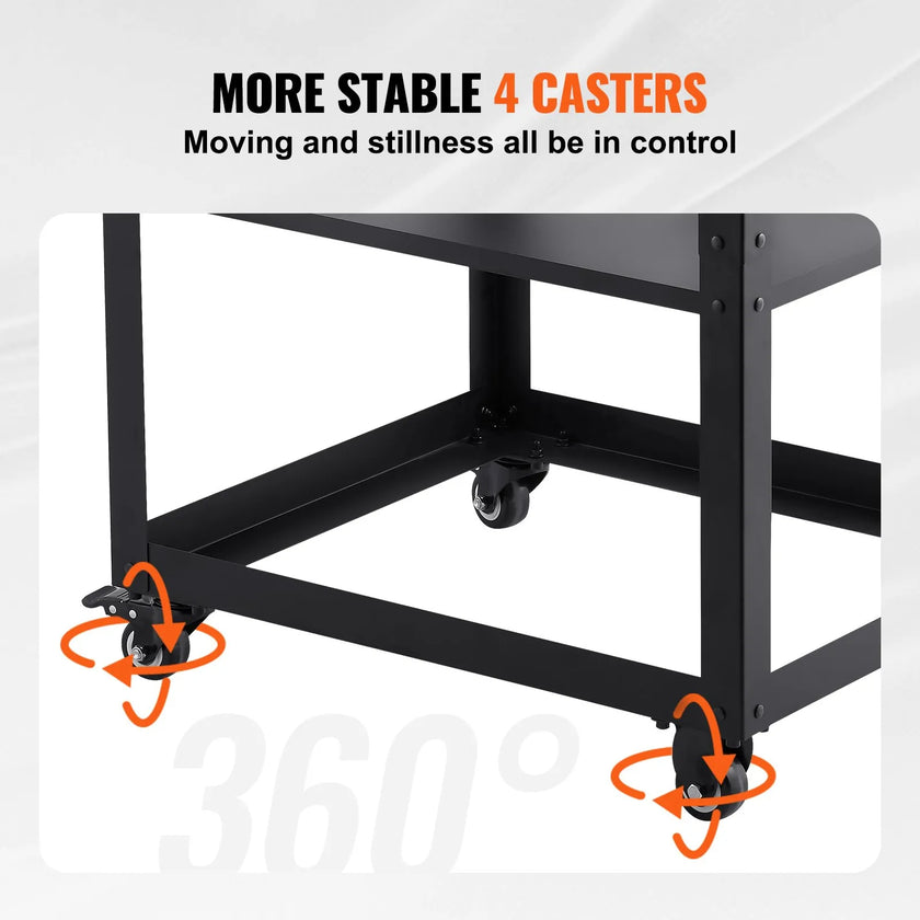 VEVOR Planer Stand, 100 lbs/ 45 kg heavy loads, Three-Gear Height Adjustable thickness planer table,with 4 Stable Casters & Storage Space, for most planers, saws, bench-top machines, power tools