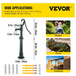 VEVOR Hand Water Pump w/ Stand, 15.7 x 9.4 x 51.6 inch Pitcher Pump& 26 inch Pump Stand w/ Pre-set 1/2