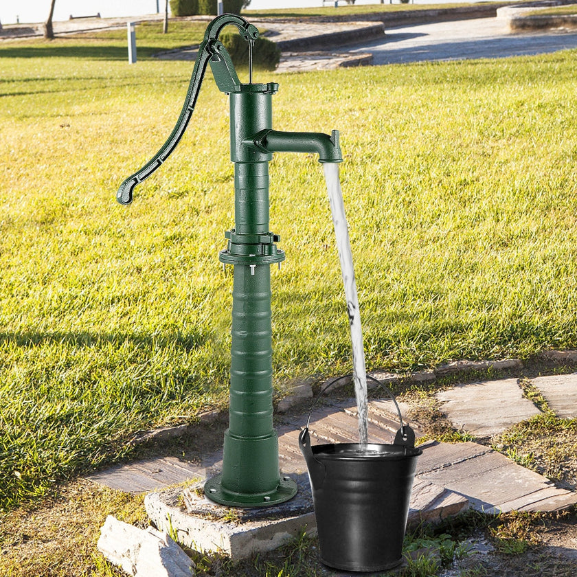 VEVOR Hand Water Pump w/ Stand, 15.7 x 9.4 x 51.6 inch Pitcher Pump& 26 inch Pump Stand w/ Pre-set 1/2
