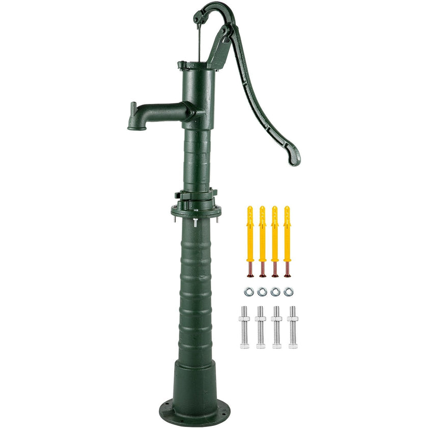VEVOR Hand Water Pump w/ Stand, 15.7 x 9.4 x 51.6 inch Pitcher Pump& 26 inch Pump Stand w/ Pre-set 1/2