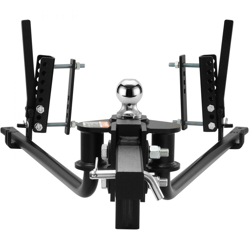 VEVOR Weight Distribution Hitch, 1,500 lbs Weight Distributing Hitches Kit with Sway Control for Trailer, 2-In Solid Steel Shank, 2-5/16 in Alloy Steel Ball, Powder Coated Load Leveling Hitch, Black