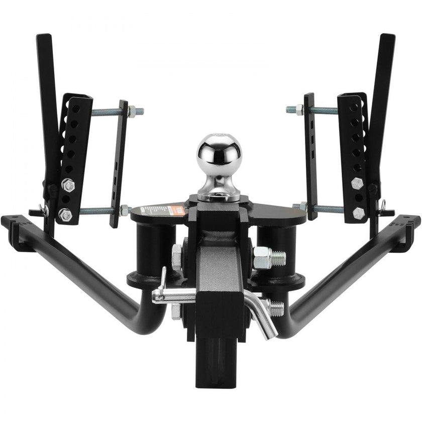 VEVOR Weight Distribution Hitch, 1,500 lbs Weight Distributing Hitches Kit with Sway Control for Trailer, 2-In Solid Steel Shank, 2-5/16 in Alloy Steel Ball, Powder Coated Load Leveling Hitch, Black