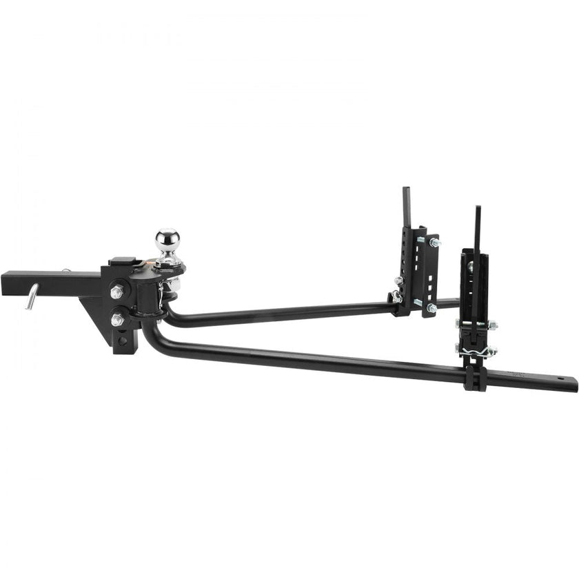 VEVOR Weight Distribution Hitch, 1,500 lbs Weight Distributing Hitches Kit with Sway Control for Trailer, 2-In Solid Steel Shank, 2-5/16 in Alloy Steel Ball, Powder Coated Load Leveling Hitch, Black