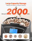 VEVOR USD Coin Sorter with Screen Display Holds up to 2000 Coins 5 Coin Tubes