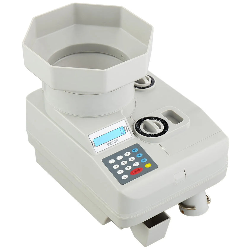 VEVOR Coin Counter Professional Coin Sorter LED Display Holds up to 11000 Coins