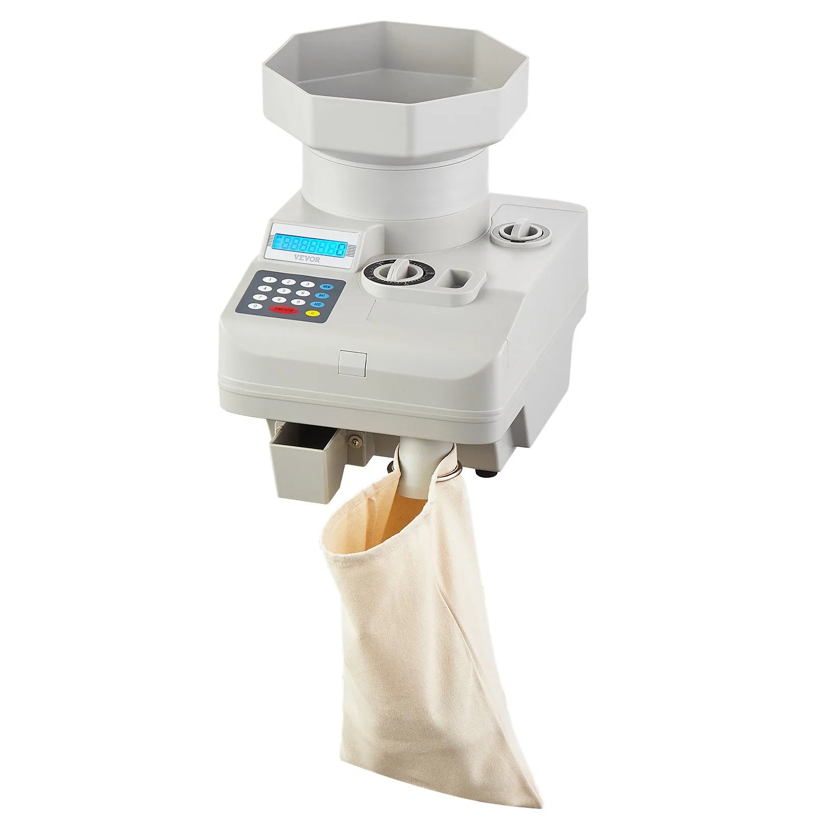 VEVOR Coin Counter Professional Coin Sorter LED Display Holds up to 11000 Coins