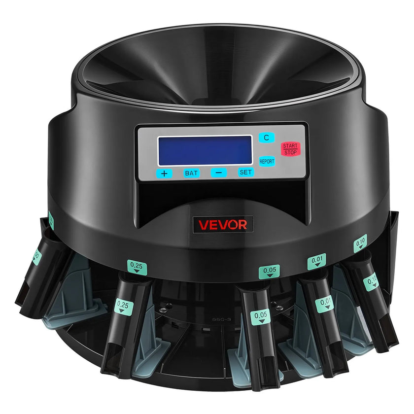 Coin Counter & Sorter Machine for USD Coins – 5 Denominations, 225 Coins/Minute, 1,500-Coin Hopper