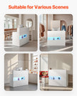 VEVOR Reception Desk Rectangular Front Counter Table 47.24 in White Office Table