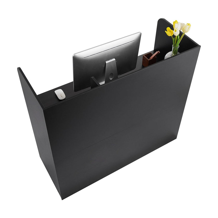 VEVOR Reception Desk Rectangular Front Counter Table 47.24 in Black Office Table