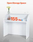 VEVOR Reception Desk Rectangular Front Counter Table 46.46 in White Office Table