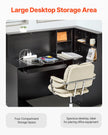 VEVOR Reception Desk L-Shaped Front Counter Table 55.12 in Black Office Table
