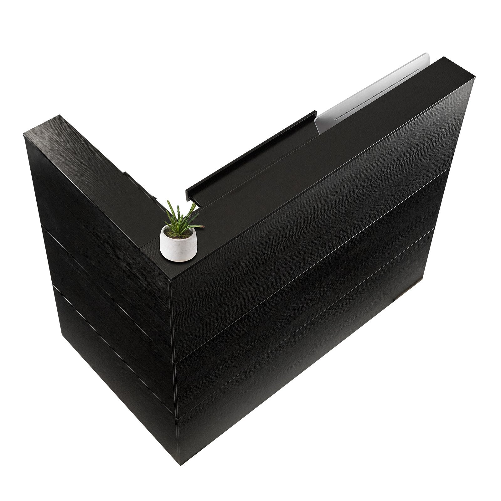VEVOR Reception Desk L-Shaped Front Counter Table 55.12 in Black Office Table