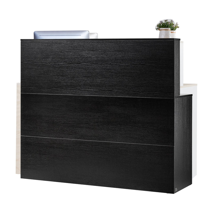 VEVOR Reception Desk L-Shaped Front Counter Table 55.12 in Black Office Table