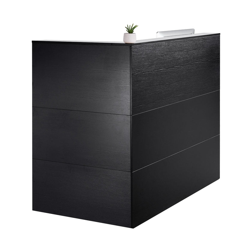 VEVOR Reception Desk L-Shaped Front Counter Table 55.12 in Black Office Table