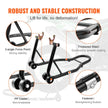 VEVOR Motorcycle Rear Wheel Stand, with U + L Fork Swingarm Spool, 850 lbs Capacity Heavy Duty Rear Wheel Stand Motorcycle Lift Jack Stand, for Suzuki Yamaha Honda Kawasaki, Black