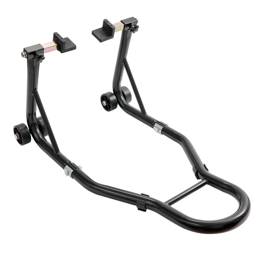 VEVOR Motorcycle Rear Wheel Stand, with U + L Fork Swingarm Spool, 850 lbs Capacity Heavy Duty Rear Wheel Stand Motorcycle Lift Jack Stand, for Suzuki Yamaha Honda Kawasaki, Black