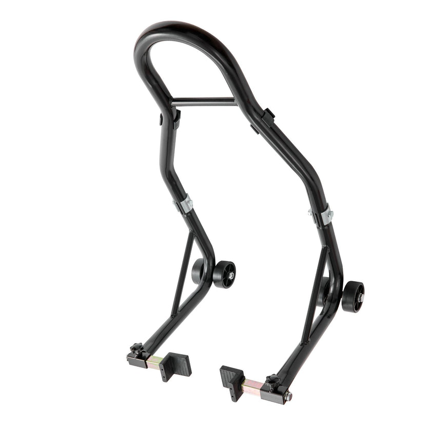 VEVOR Motorcycle Rear Wheel Stand, with U + L Fork Swingarm Spool, 850 lbs Capacity Heavy Duty Rear Wheel Stand Motorcycle Lift Jack Stand, for Suzuki Yamaha Honda Kawasaki, Black