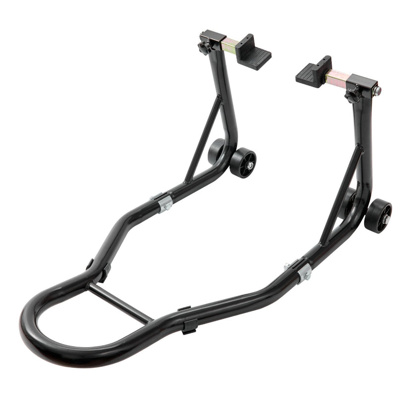 VEVOR Motorcycle Rear Wheel Stand, with U + L Fork Swingarm Spool, 850 lbs Capacity Heavy Duty Rear Wheel Stand Motorcycle Lift Jack Stand, for Suzuki Yamaha Honda Kawasaki, Black