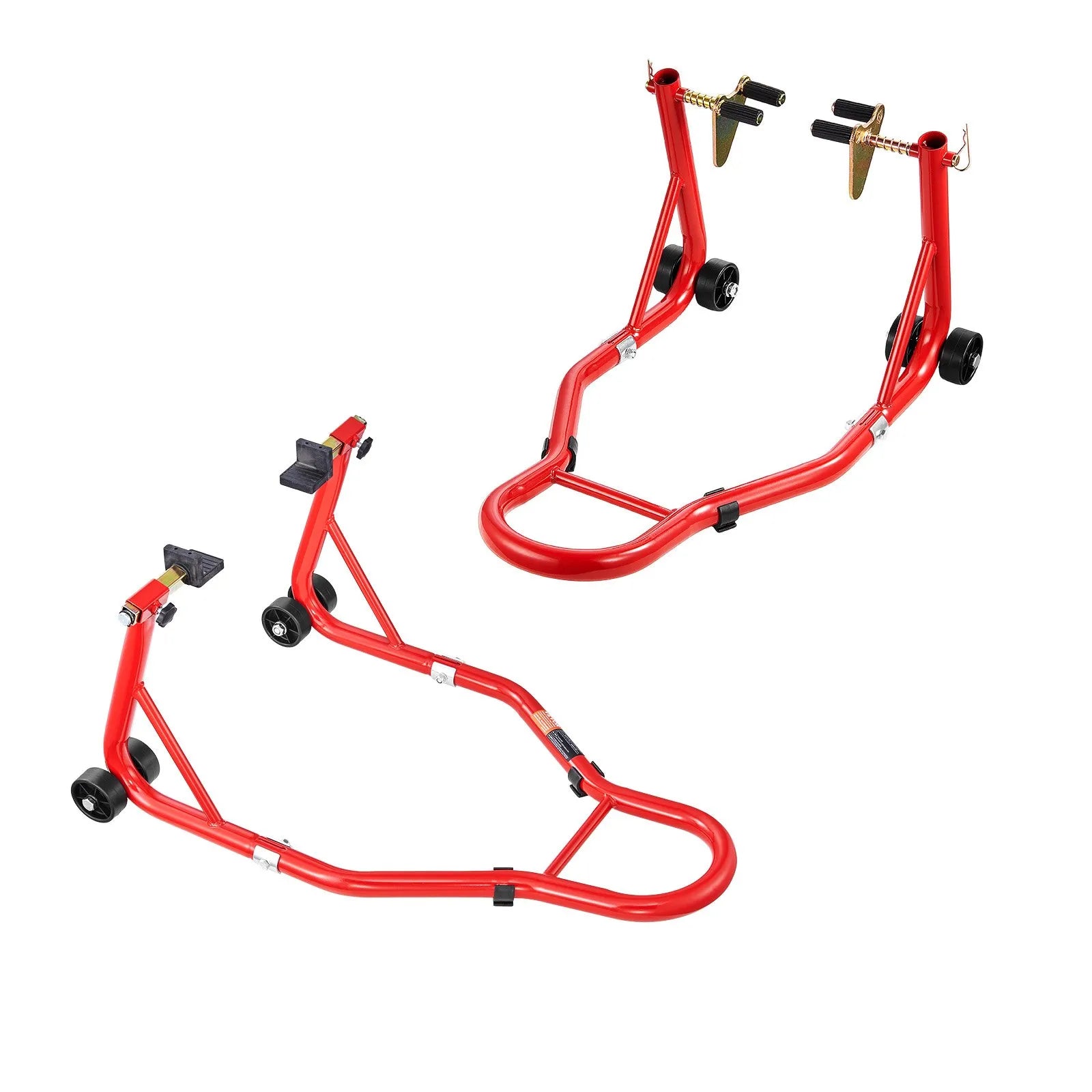 VEVOR Motorcycle Front & Rear Stand Lift 850lb Spoolift Paddock Swingarm Arm Red