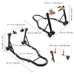 VEVOR Motorcycle Stand Lift, 850lbs Front Rear Combo Stand Lift Stand, Front and Rear Wheel Fork Stand, U+L Fork Swingarm Spool, Compatible with Most Yamaha Honda Kawasaki Suzuki Motorcycles, Black