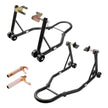 VEVOR Motorcycle Stand Lift, 850lbs Front Rear Combo Stand Lift Stand, Front and Rear Wheel Fork Stand, U+L Fork Swingarm Spool, Compatible with Most Yamaha Honda Kawasaki Suzuki Motorcycles, Black
