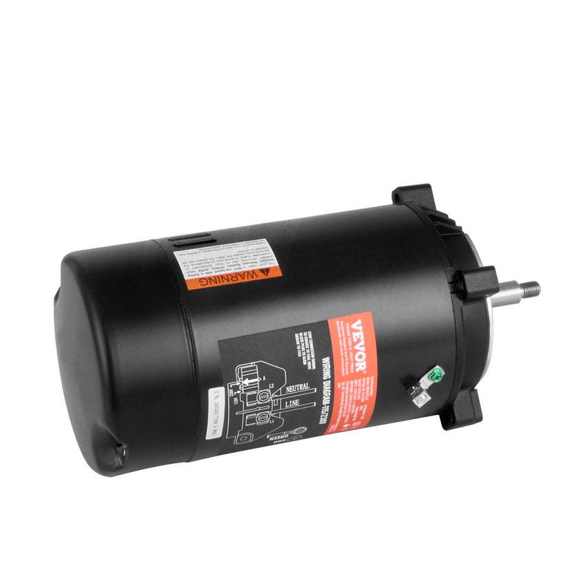 VEVOR 0.75 HP Pool Pump Motor, 56J Frame, 115V(8 Amps)/230V(4 Amps) 3450 RPM, 60Hz, 1.5 Service Factor, 80?F/250V Capacitor, CCW Rotation Round Flange Replacement Motor