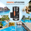 VEVOR 1.5 HP Pool Pump Motor, 56Y Frame, 115V((12.8 Amps))/230V(6.4 Amps) 3450 RPM, 60Hz, 1.1 Service Factor, 90?F/250V Capacitor, CCW Rotation Square Flange Replacement Motor