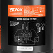 VEVOR 1 HP Pool Pump Motor, 56J Frame, 115V(9.8 Amps)/230V(4.9 Amps) 3450 RPM, 60Hz, 1.4 Service Factor, 90?F/250V Capacitor, CCW Rotation Round Flange Replacement Motor