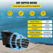 VEVOR Pool Pump 2.0HP 110V, Powerful Self-priming Pump 1500W 6657GPH, In/Above Ground Swimming Pool Pump, Single Speed Filter Pump w/ Strainer Basket, High Flow Pool Pump