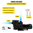 VEVOR Pool Pump 2.0HP 110V, Powerful Self-priming Pump 1500W 6657GPH, In/Above Ground Swimming Pool Pump, Single Speed Filter Pump w/ Strainer Basket, High Flow Pool Pump