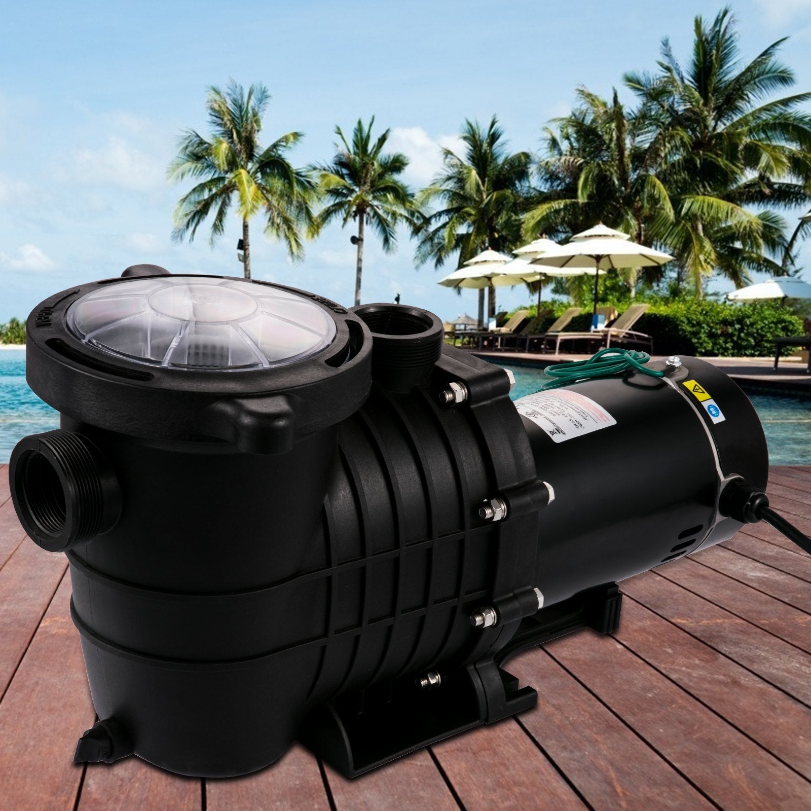 VEVOR Pool Pump 2.0HP 110V, Powerful Self-priming Pump 1500W 6657GPH, In/Above Ground Swimming Pool Pump, Single Speed Filter Pump w/ Strainer Basket, High Flow Pool Pump