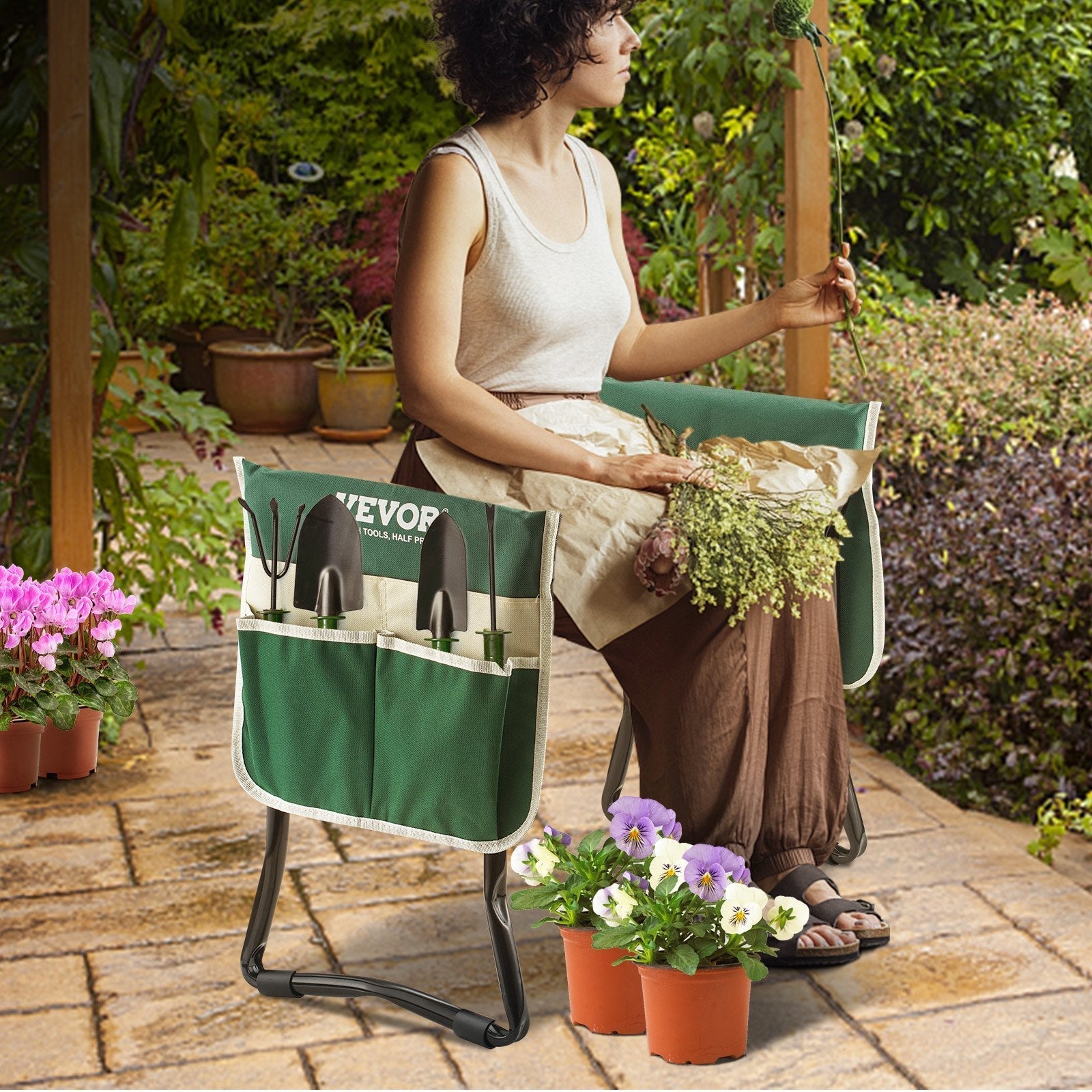 VEVOR Garden Kneeler and Seat, 330 lbs Load Capacity, 8