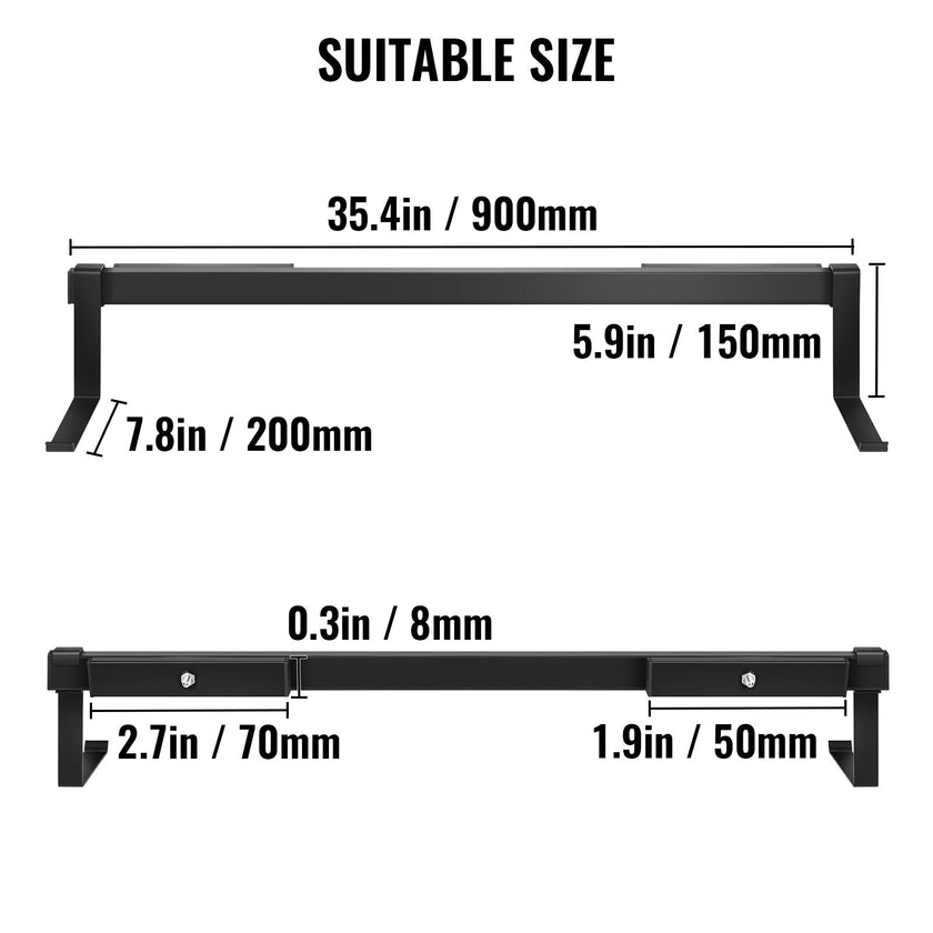 VEVOR Window Box Brackets 88lbs Planter Box Brackets 35.4 x 7.8 x 5.9 in Black Planter Mounting Bracket Iron Material Black Window Box Hanger Bracket for Flower Box Durable Window Box Holder