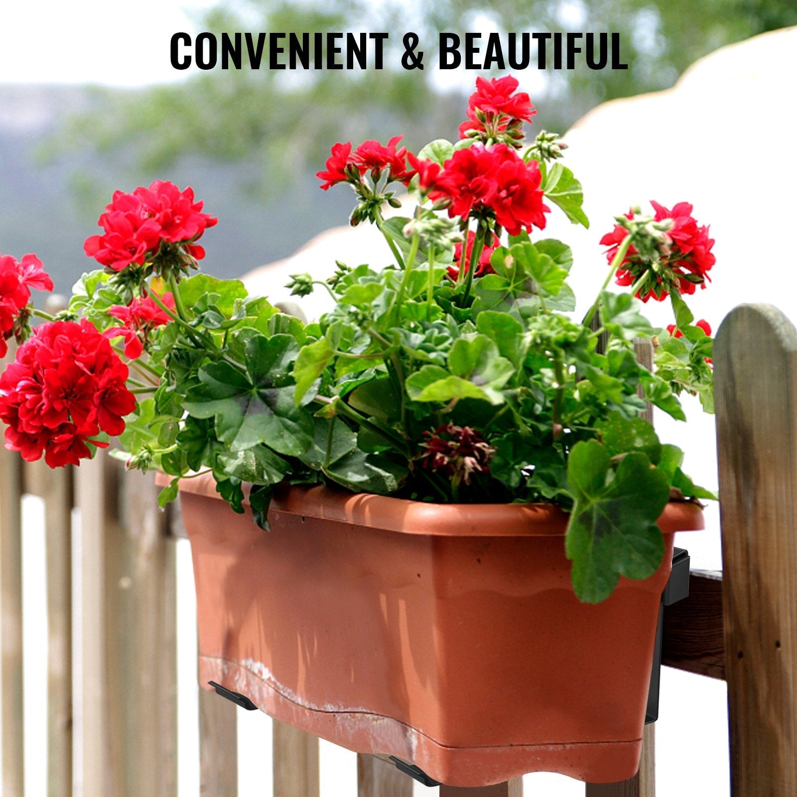 VEVOR Window Box Brackets 88lbs Planter Box Brackets 35.4 x 7.8 x 5.9 in Black Planter Mounting Bracket Iron Material Black Window Box Hanger Bracket for Flower Box Durable Window Box Holder