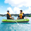 VEVOR Inflatable Boat, 2-Person Inflatable Fishing Boat, Strong PVC Portable Boat Raft Kayak, Includes 45.6 in Aluminum Oars, High-Output Pump and Fishing Rod Holders, 500 lb Capacity for Adults, Kids
