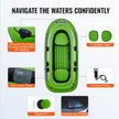 VEVOR Inflatable Boat, 3-Person Inflatable Fishing Boat, Strong PVC Portable Boat Raft Kayak, 45.6