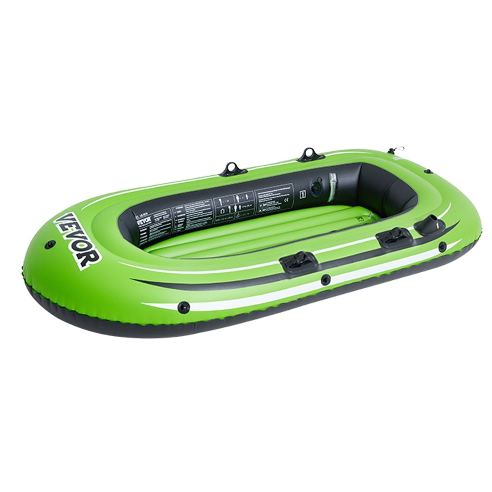 VEVOR Inflatable Boat, 3-Person Inflatable Fishing Boat, Strong PVC Portable Boat Raft Kayak, 45.6