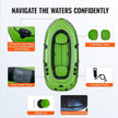 VEVOR Inflatable Boat, 4-Person Inflatable Fishing Boat, Strong PVC Portable Boat Raft Kayak, 45.6